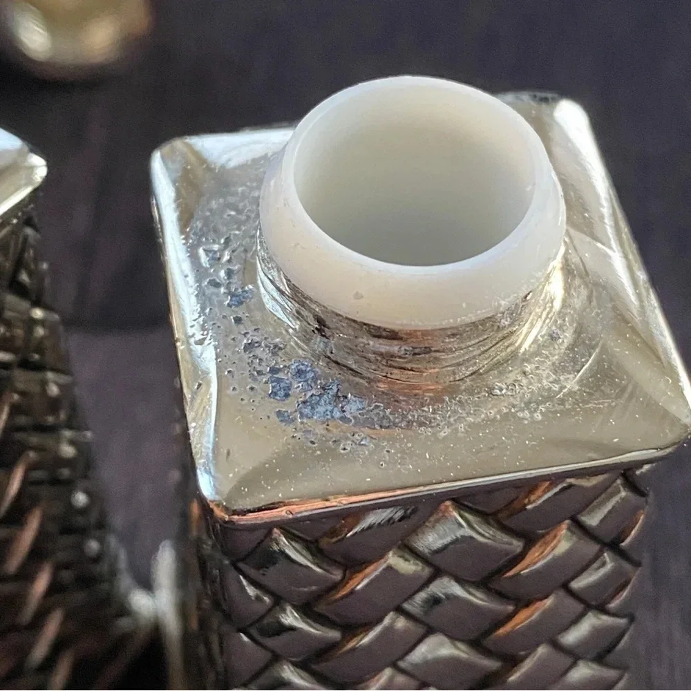 Vintage Godinger Silver Salt & Pepper Shaker Set Neiman Marcus Braided Design